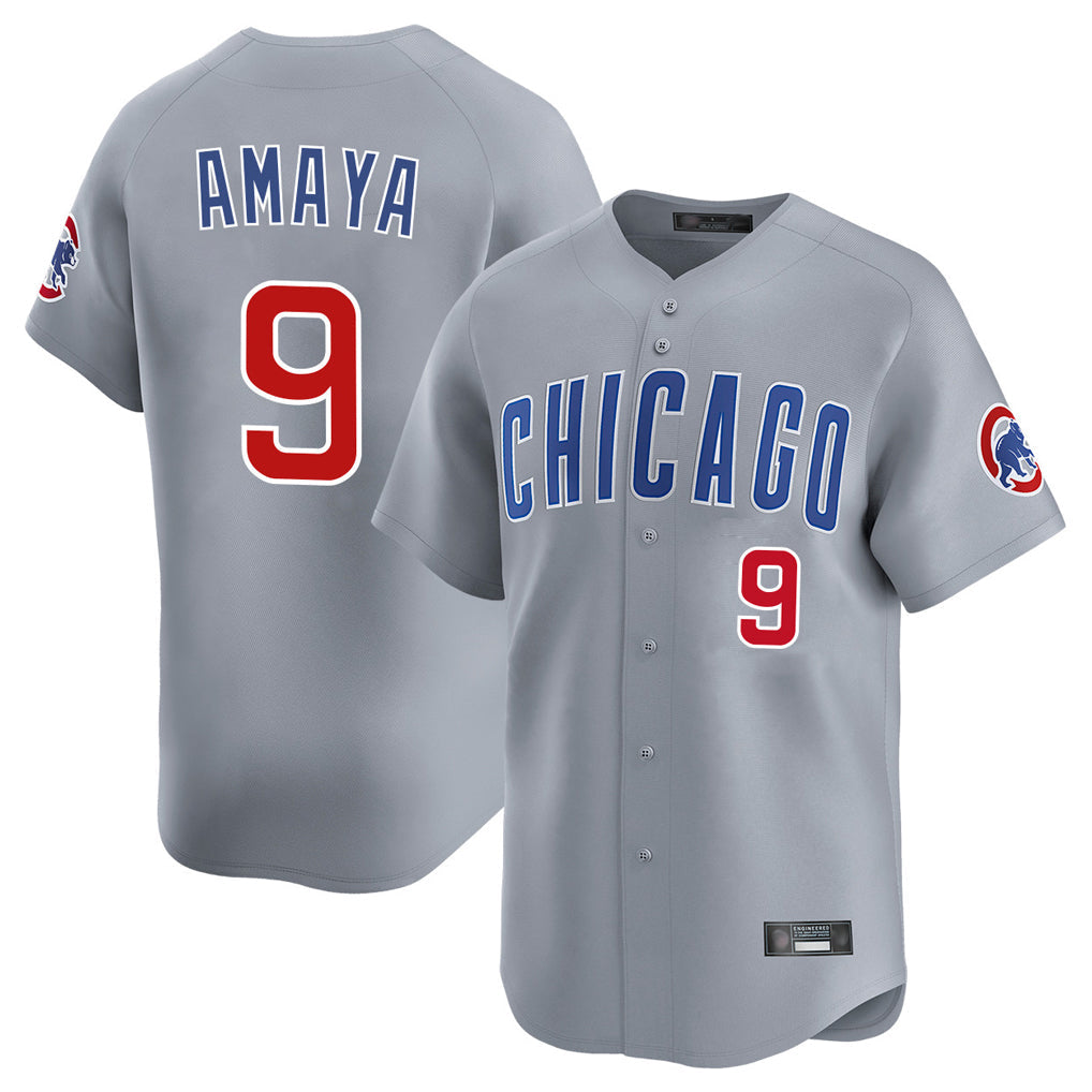 tocy C.Cubs #9 Miguel Amaya Player Gray Road Limited Home Stitched Jerseys
