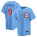 tocy C.Cubs #9 Miguel Amaya Player Light Blue Home Game Stitched Jerseys