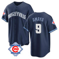 tocy C.Cubs #9 Miguel Amaya Player Navy 150th Anniversary City Connect Home Game Stitched Jerseys