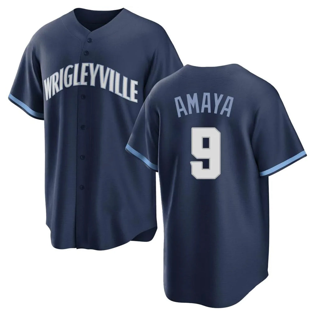 tocy C.Cubs #9 Miguel Amaya Player Navy City Connect Home Game Stitched Jerseys