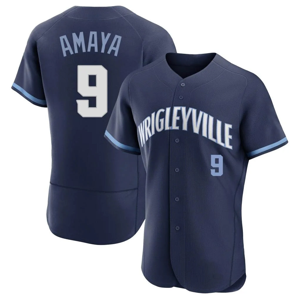 tocy C.Cubs #9 Miguel Amaya Player Navy City Connect Limited Elite Home Stitched Jerseys