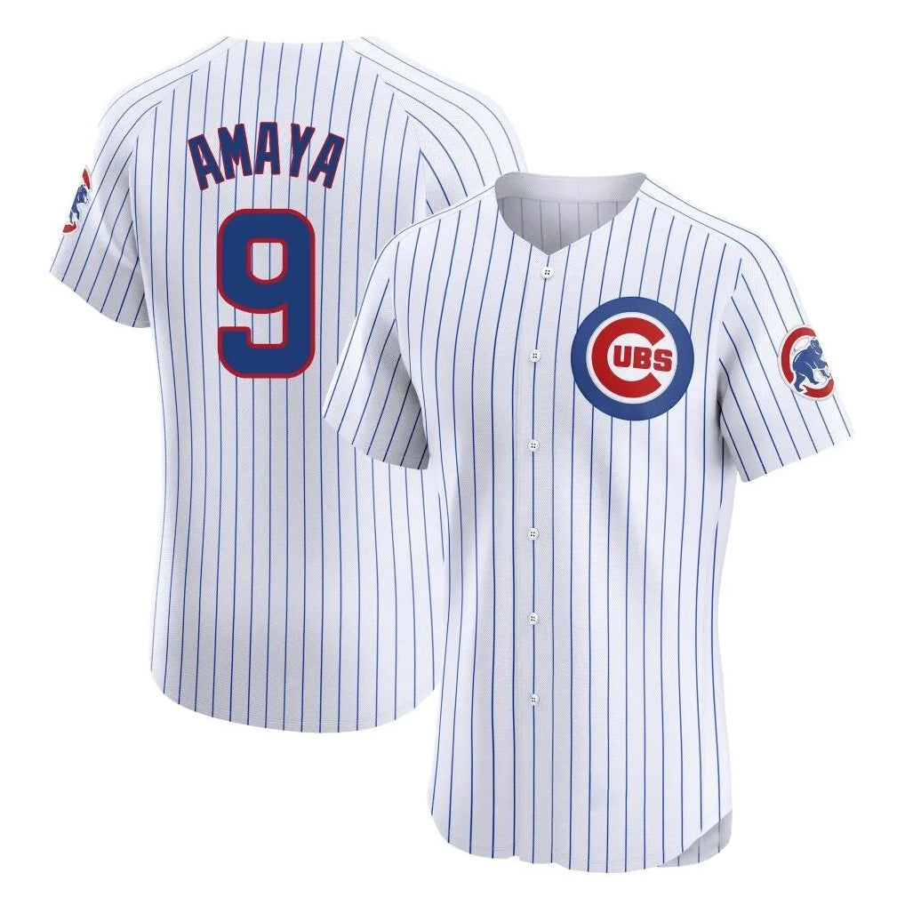 tocy C.Cubs #9 Miguel Amaya Player White Limited Elite Home Game Stitched Jerseys