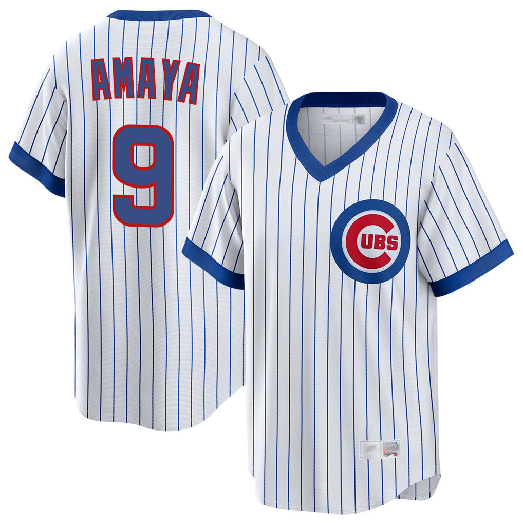 tocy C.Cubs #9 Miguel Amaya Player White T-shirt Cooperstown Collection Limited Stitched Jerseys