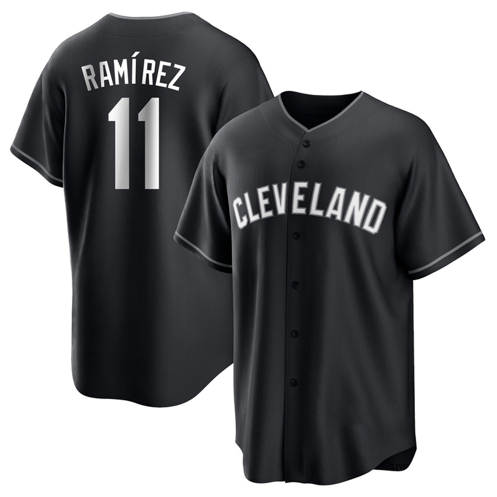 tocy C.Guardians #11 Jose Ramirez Player Black Home Game Stitched Jerseys