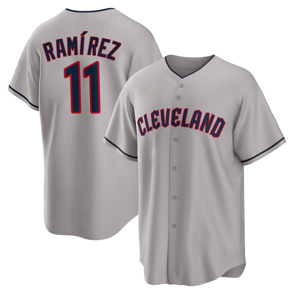 tocy C.Guardians #11 Jose Ramirez Player Gray Game Home Stitched Jerseys