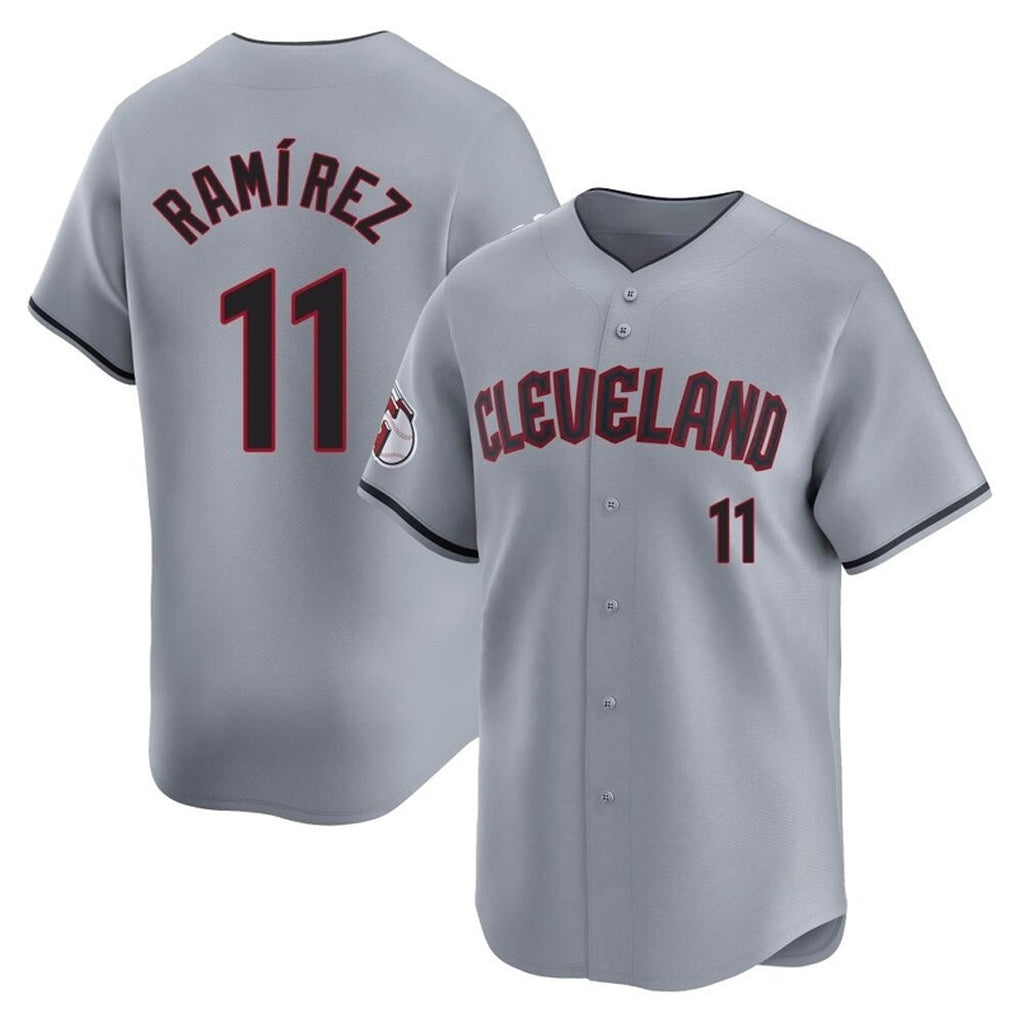 tocy C.Guardians #11 Jose Ramirez Player Gray Road Limited Home Stitched Jerseys