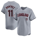 tocy C.Guardians #11 Jose Ramirez Player Gray Road Limited Home Stitched Jerseys