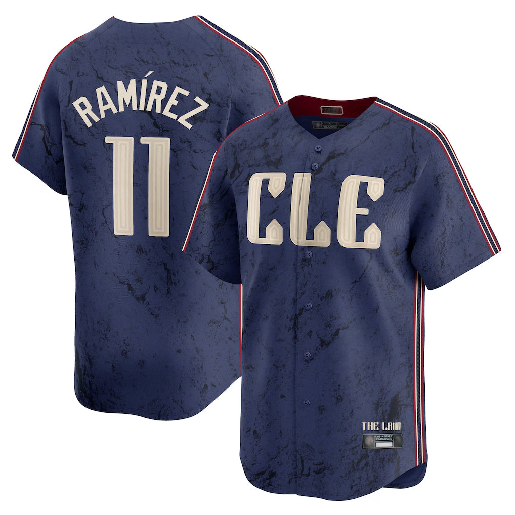 tocy C.Guardians #11 Jose Ramirez Player Navy City Connect Limited Home Stitched Jerseys