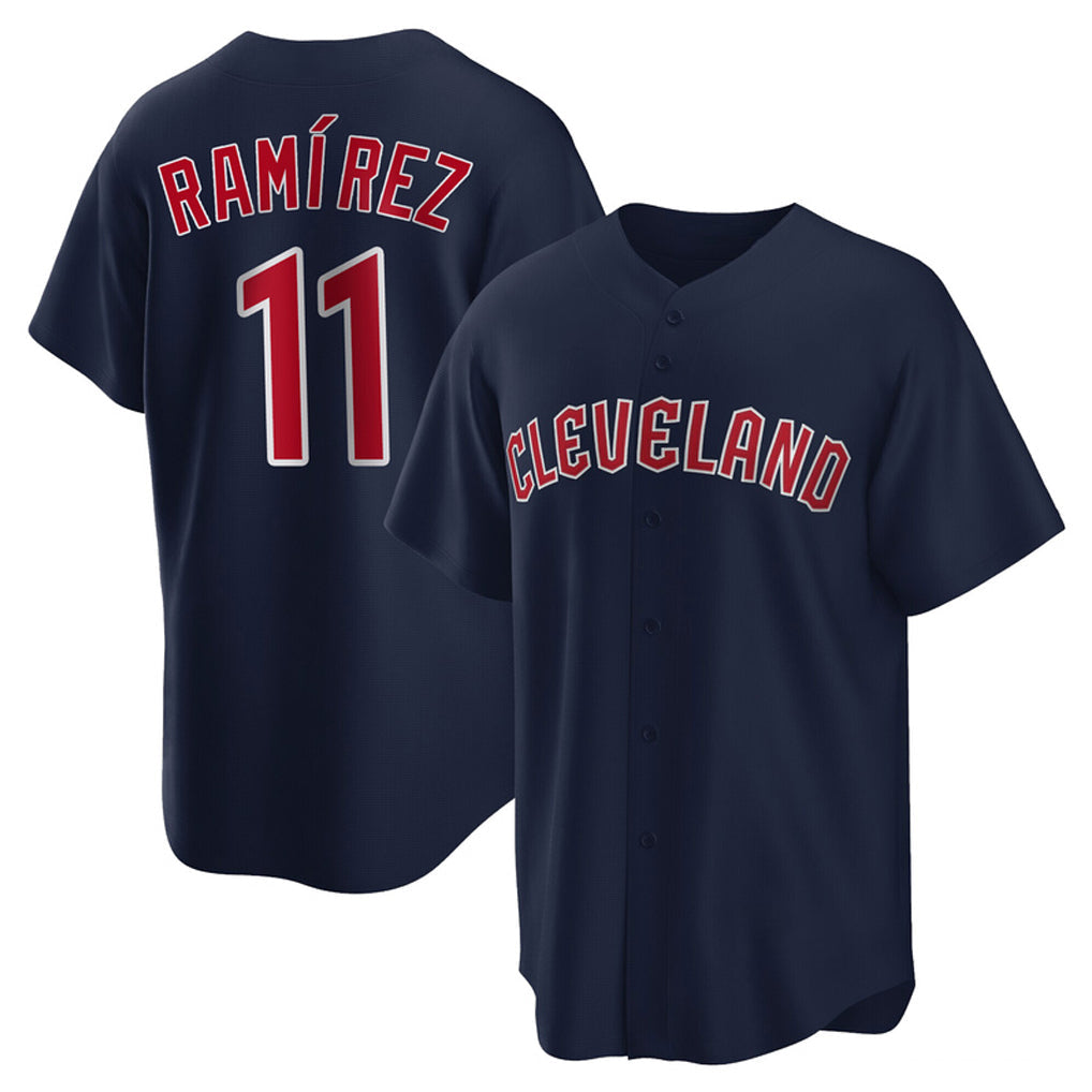 tocy C.Guardians #11 Jose Ramirez Player Navy Game Home Stitched Jerseys