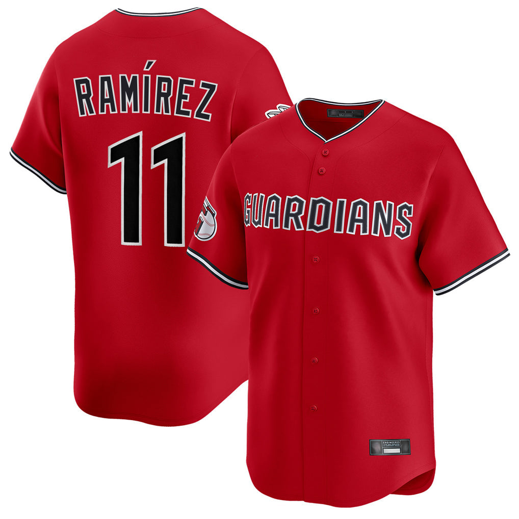 tocy C.Guardians #11 Jose Ramirez Player Red Limited Home Stitched Jerseys