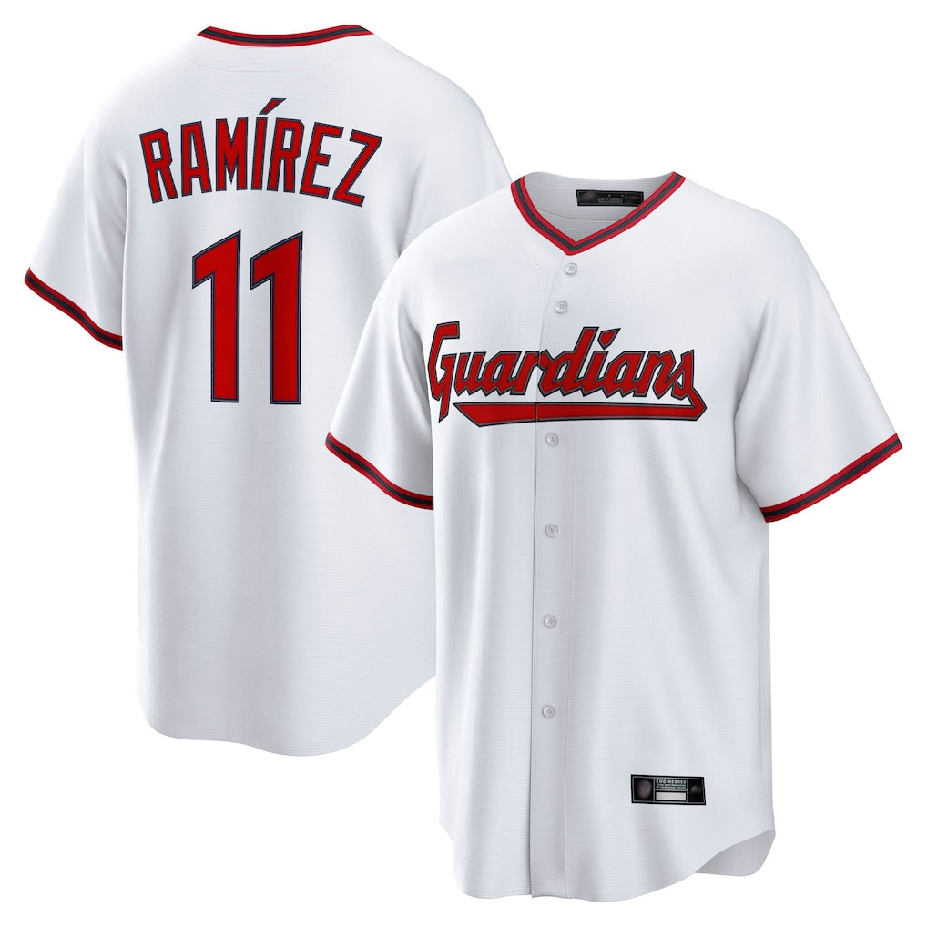 tocy C.Guardians #11 Jose Ramirez Player White Game Home Stitched Jerseys