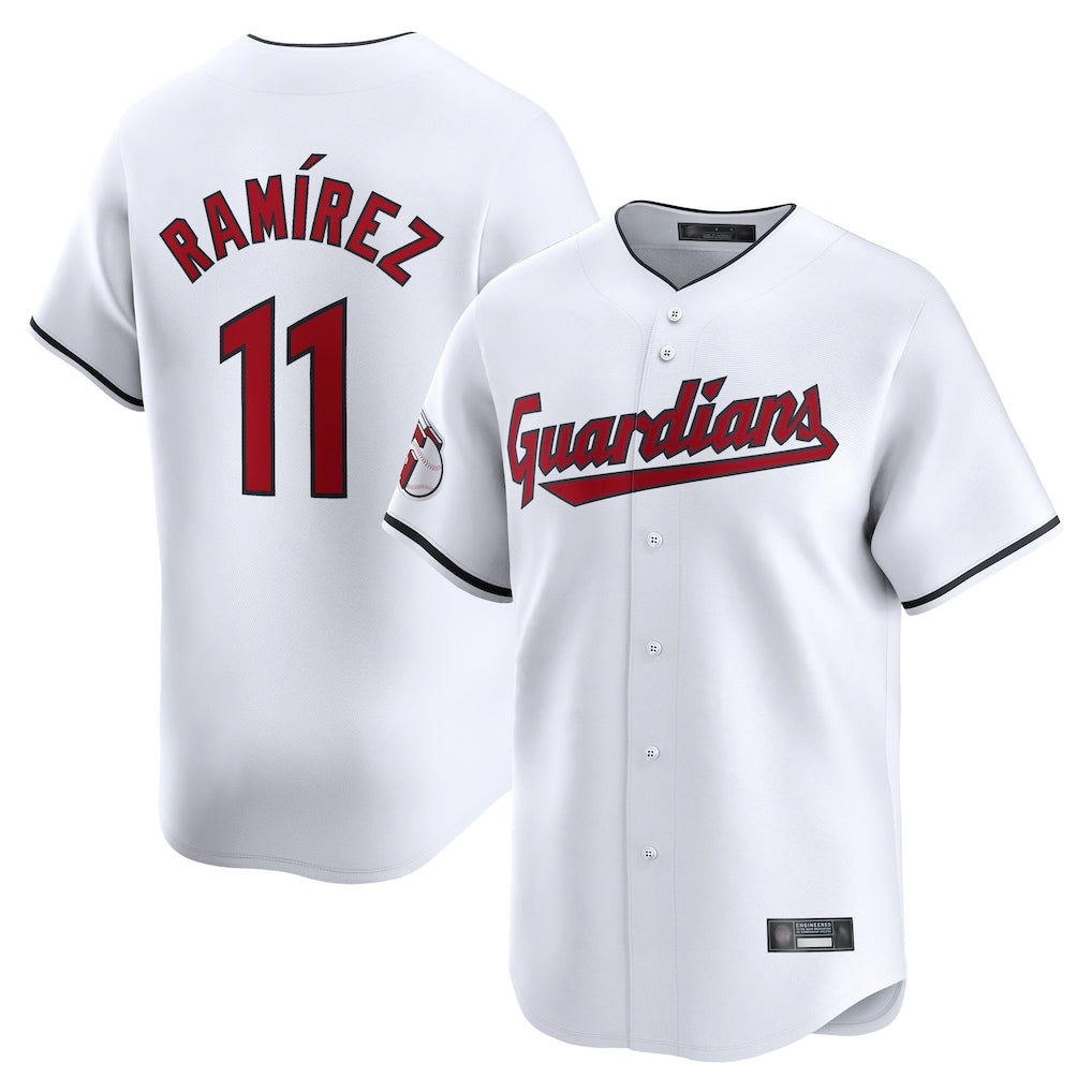 tocy C.Guardians #11 Jose Ramirez Player White Limited Home Stitched Jerseys