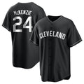 tocy C.Guardians #24 Triston McKenzie Player Black Home Game Stitched Jerseys