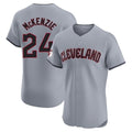 tocy C.Guardians #24 Triston McKenzie Player Gray Road Limited Elite Home Stitched Jerseys