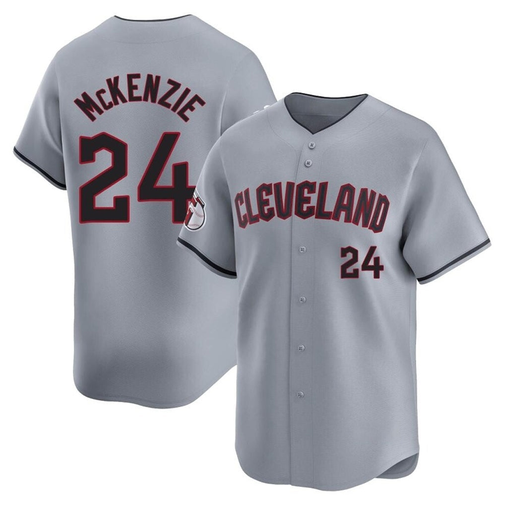 tocy C.Guardians #24 Triston McKenzie Player Gray Road Limited Home Stitched Jerseys