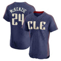 tocy C.Guardians #24 Triston McKenzie Player Navy City Connect Limited Elite Home Stitched Jerseys