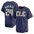 tocy C.Guardians #24 Triston McKenzie Player Navy City Connect Limited Home Stitched Jerseys