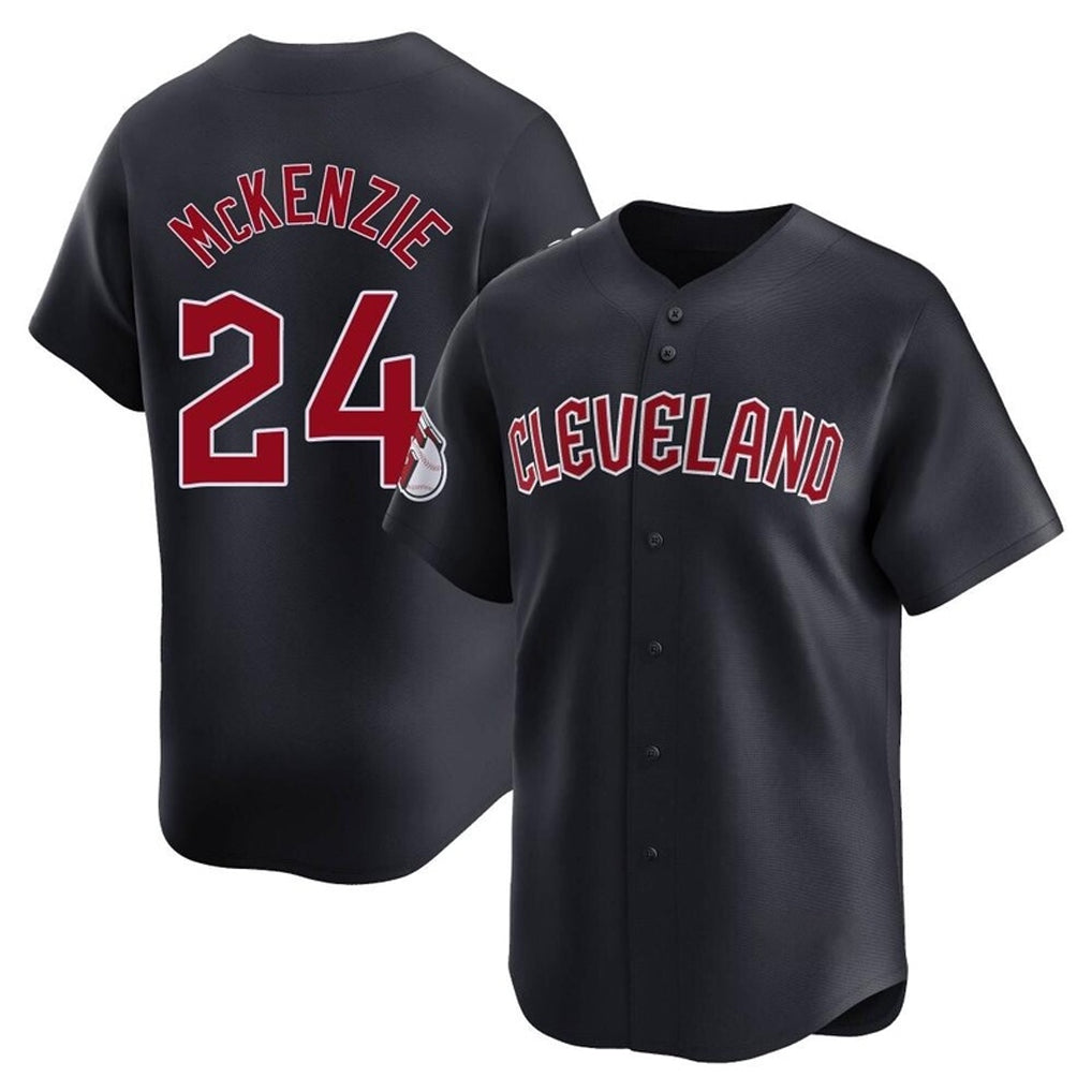 tocy C.Guardians #24 Triston McKenzie Player Navy Limited Home Game Stitched Jerseys