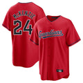 tocy C.Guardians #24 Triston McKenzie Player Red Home Game Stitched Jerseys