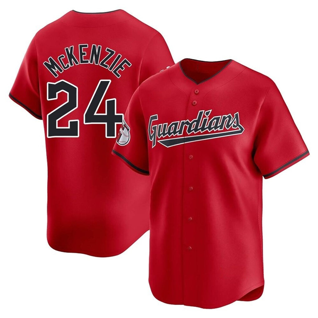 tocy C.Guardians #24 Triston McKenzie Player Red Limited Home Stitched Jerseys