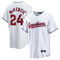 tocy C.Guardians #24 Triston McKenzie Player White Home Game Stitched Jerseys