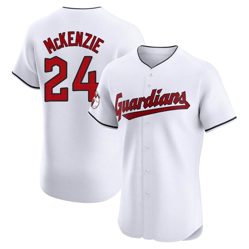 tocy C.Guardians #24 Triston McKenzie Player White Limited Elite Home Stitched Jerseys