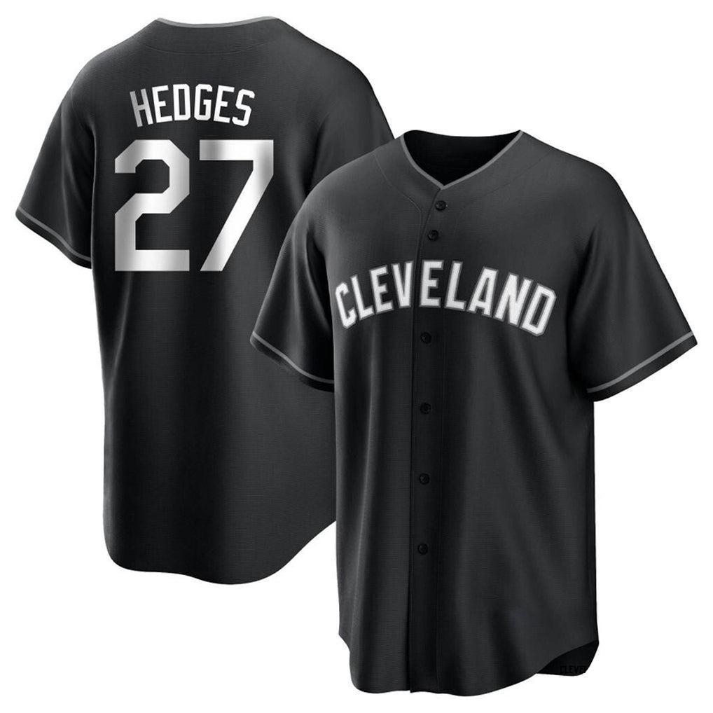 tocy C.Guardians #27 Austin Hedges Player Black Home Game Stitched Jerseys