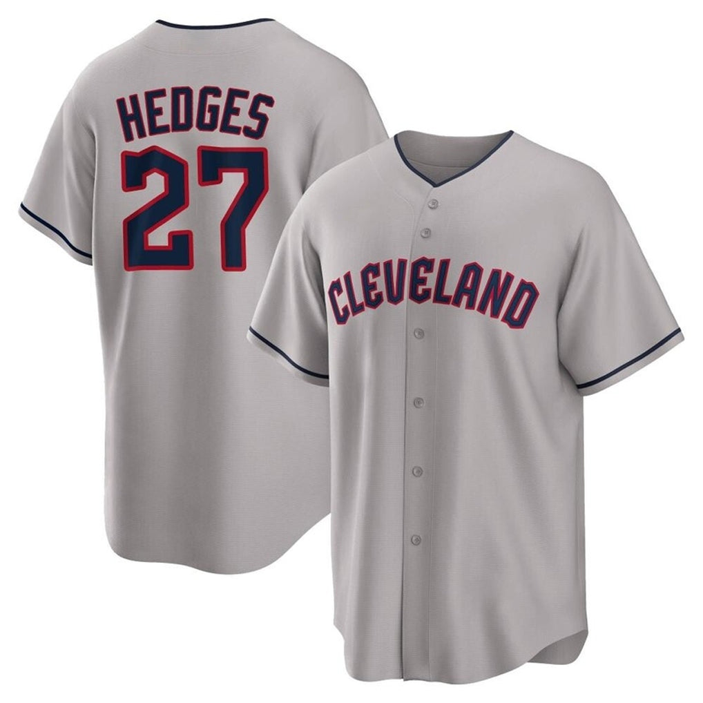 tocy C.Guardians #27 Austin Hedges Player Gray Game Home Stitched Jerseys