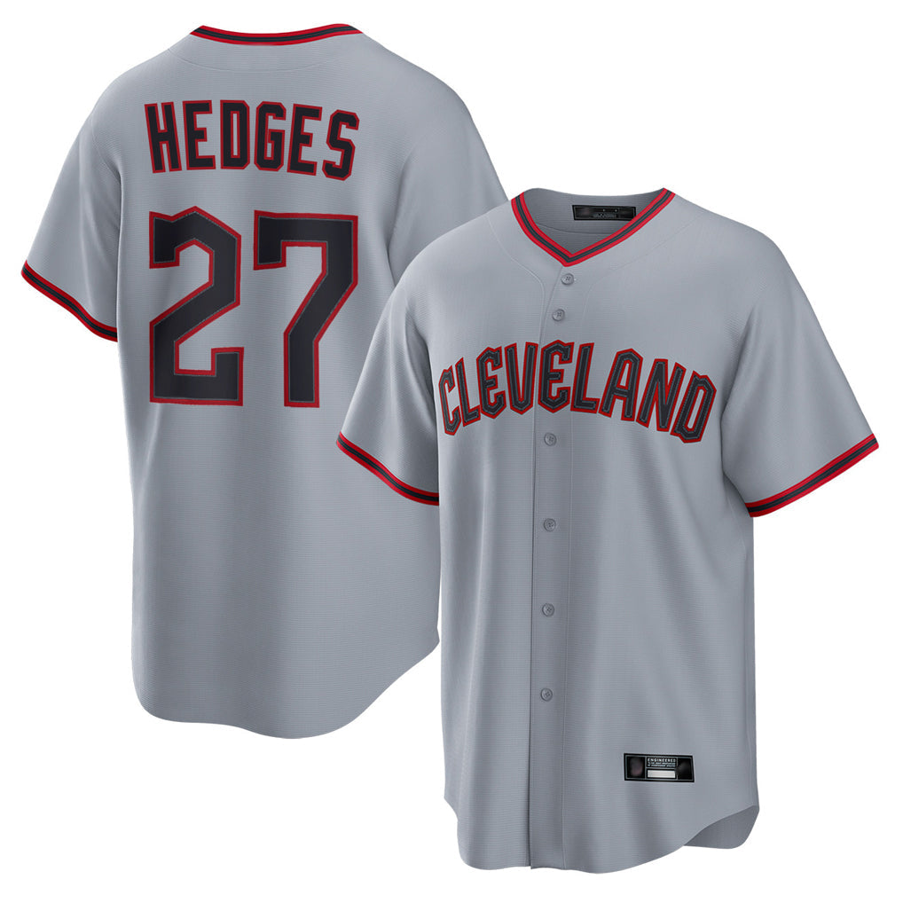 tocy C.Guardians #27 Austin Hedges Player Gray Home Game Stitched Jerseys