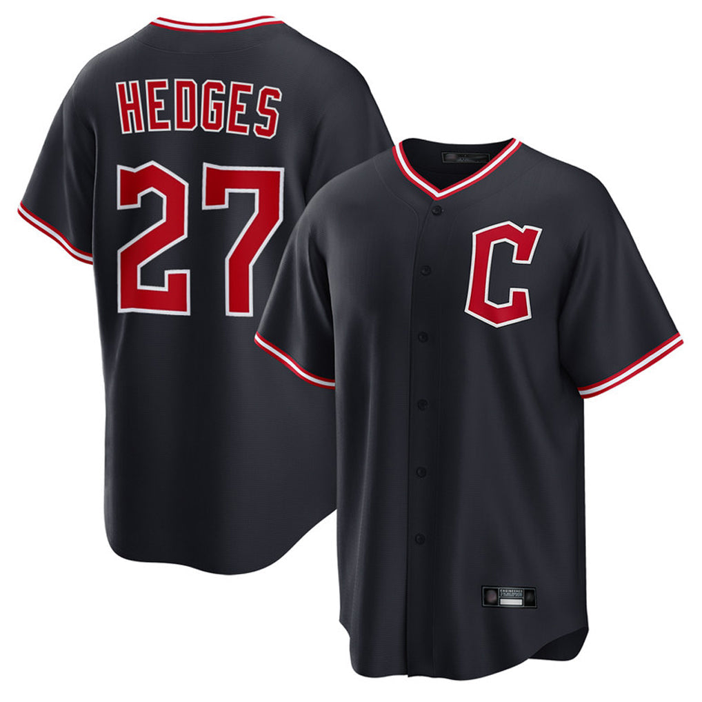 tocy C.Guardians #27 Austin Hedges Player Navy Game Home Stitched Jerseys