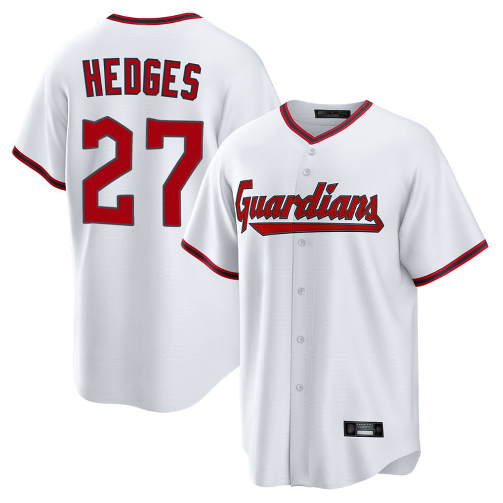 tocy C.Guardians #27 Austin Hedges Player White Game Home Stitched Jerseys