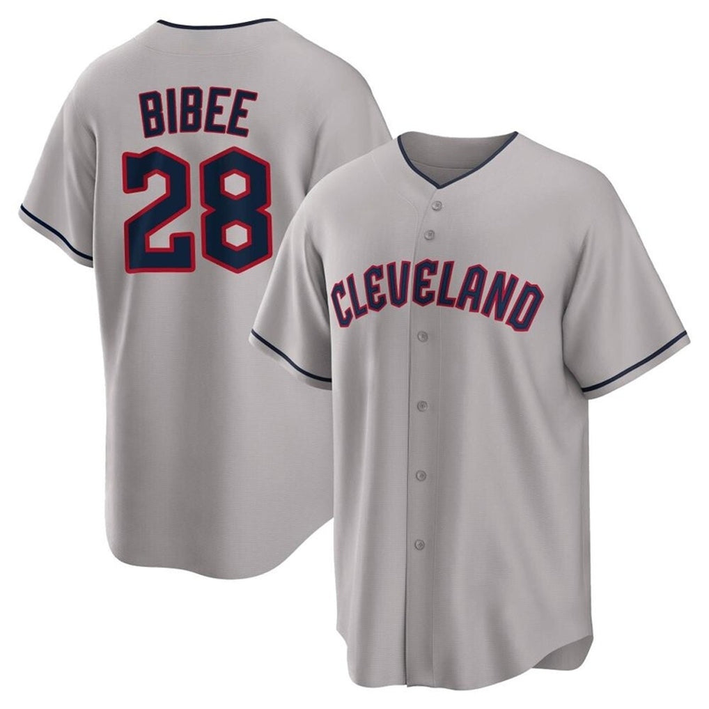 tocy C.Guardians #28 Tanner Bibee Player Gray Game Home Stitched Jerseys