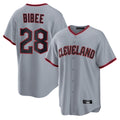 tocy C.Guardians #28 Tanner Bibee Player Gray Home Game Stitched Jerseys
