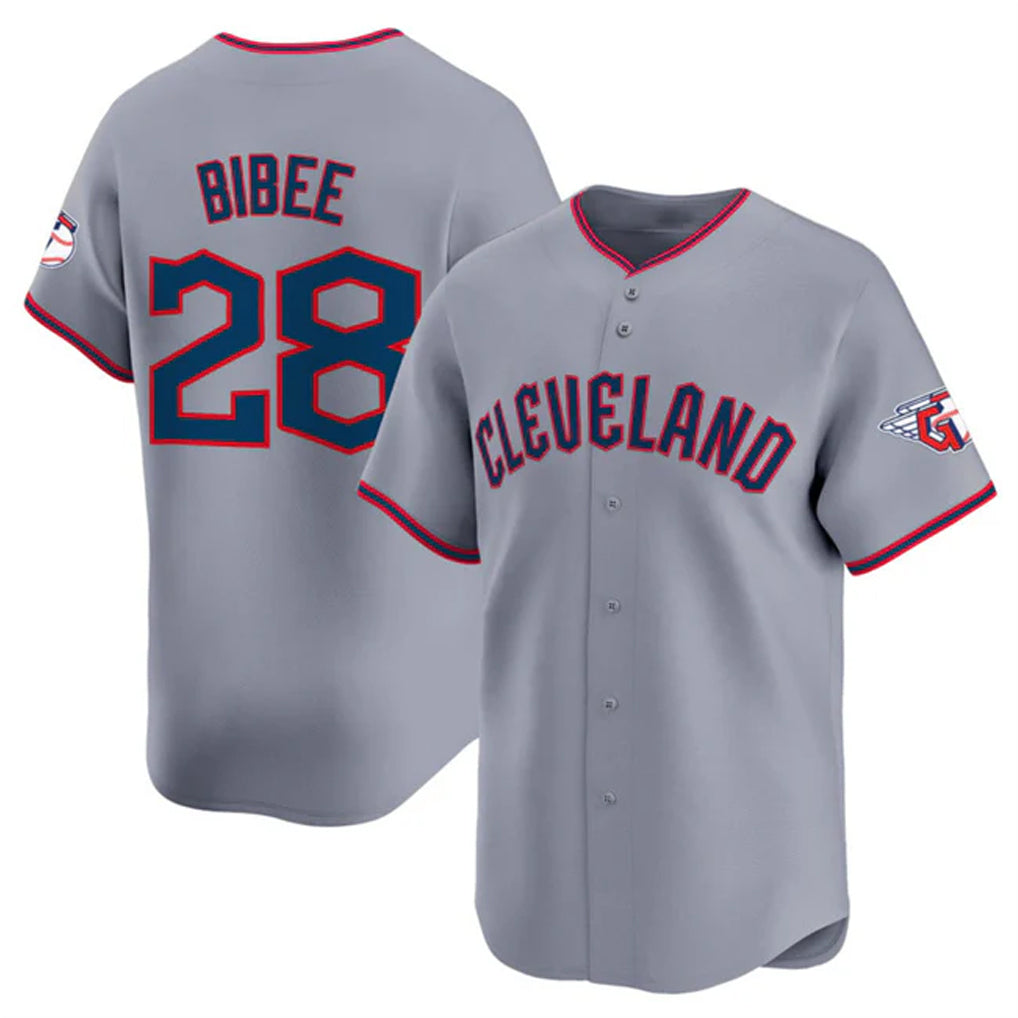 tocy C.Guardians #28 Tanner Bibee Player Gray Road Limited Home Game Stitched Jerseys