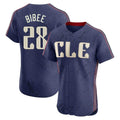 tocy C.Guardians #28 Tanner Bibee Player Navy City Connect Limited Elite Home Stitched Jerseys