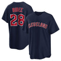 tocy C.Guardians #28 Tanner Bibee Player Navy Game Home Stitched Jerseys