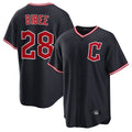 tocy C.Guardians #28 Tanner Bibee Player Navy Home Game Stitched Jerseys