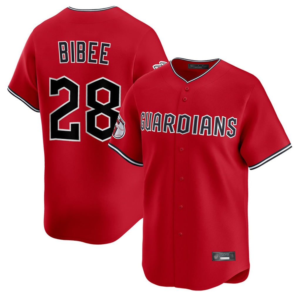 tocy C.Guardians #28 Tanner Bibee Player Red Limited Home Stitched Jerseys
