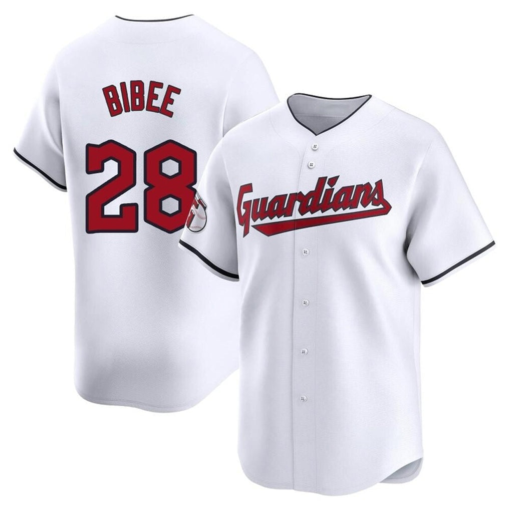 tocy C.Guardians #28 Tanner Bibee Player White Limited Home Stitched Jerseys
