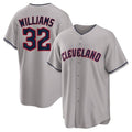 tocy C.Guardians #32 Gavin Williams Player Gray Game Home Stitched Jerseys