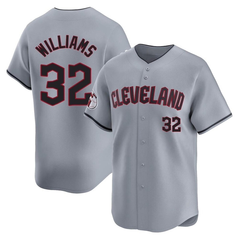 tocy C.Guardians #32 Gavin Williams Player Gray Road Limited Home Game Stitched Jerseys