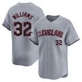 tocy C.Guardians #32 Gavin Williams Player Gray Road Limited Home Game Stitched Jerseys