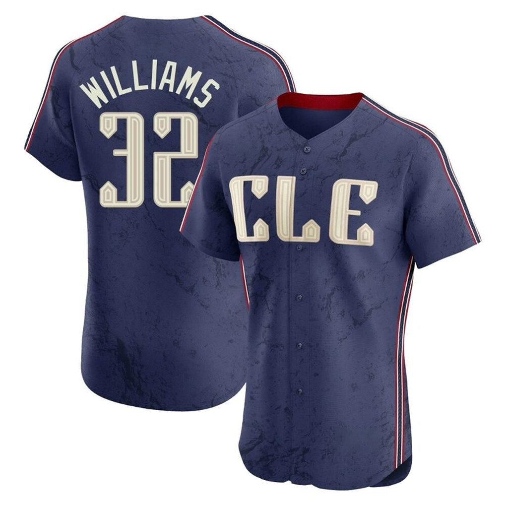 tocy C.Guardians #32 Gavin Williams Player Navy City Connect Limited Elite Home Stitched Jerseys