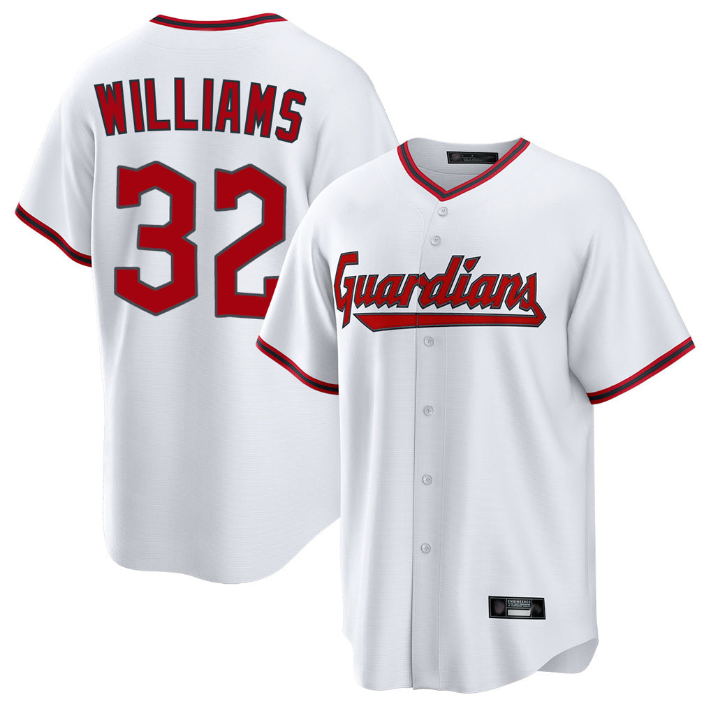 tocy C.Guardians #32 Gavin Williams Player White Game Home Stitched Jerseys