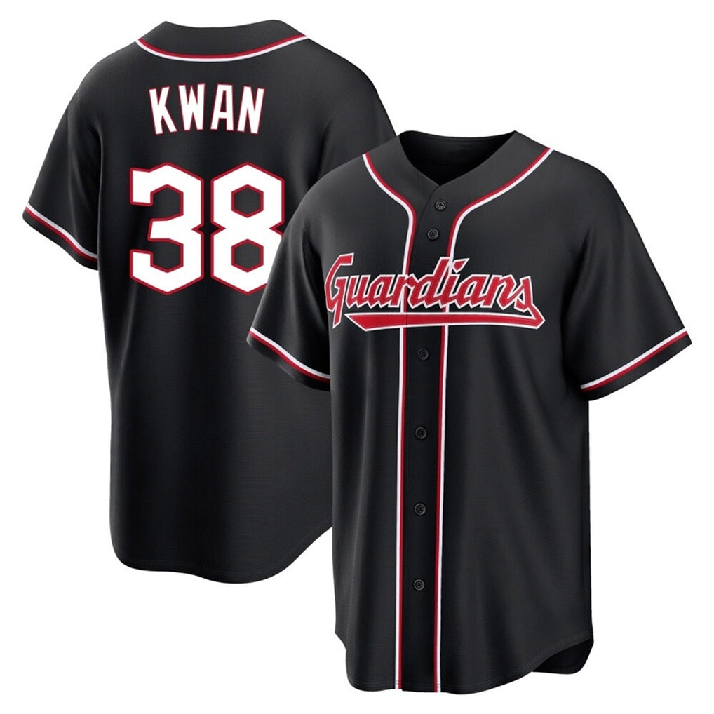 tocy C.Guardians #38 Steven Kwan Player Black Fashion Out Home Game Stitched Jerseys