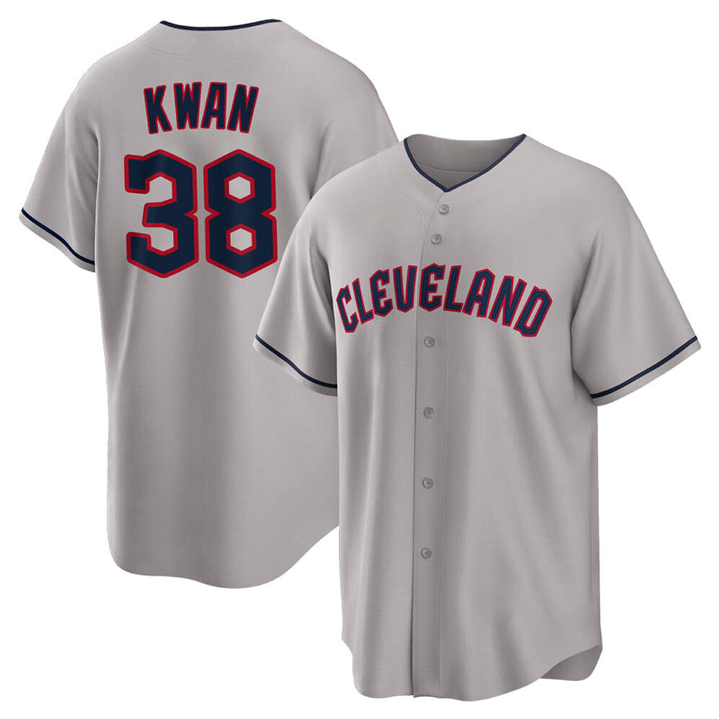 tocy C.Guardians #38 Steven Kwan Player Gray Game Home Stitched Jerseys