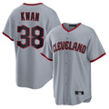 tocy C.Guardians #38 Steven Kwan Player Gray Home Game Stitched Jerseys