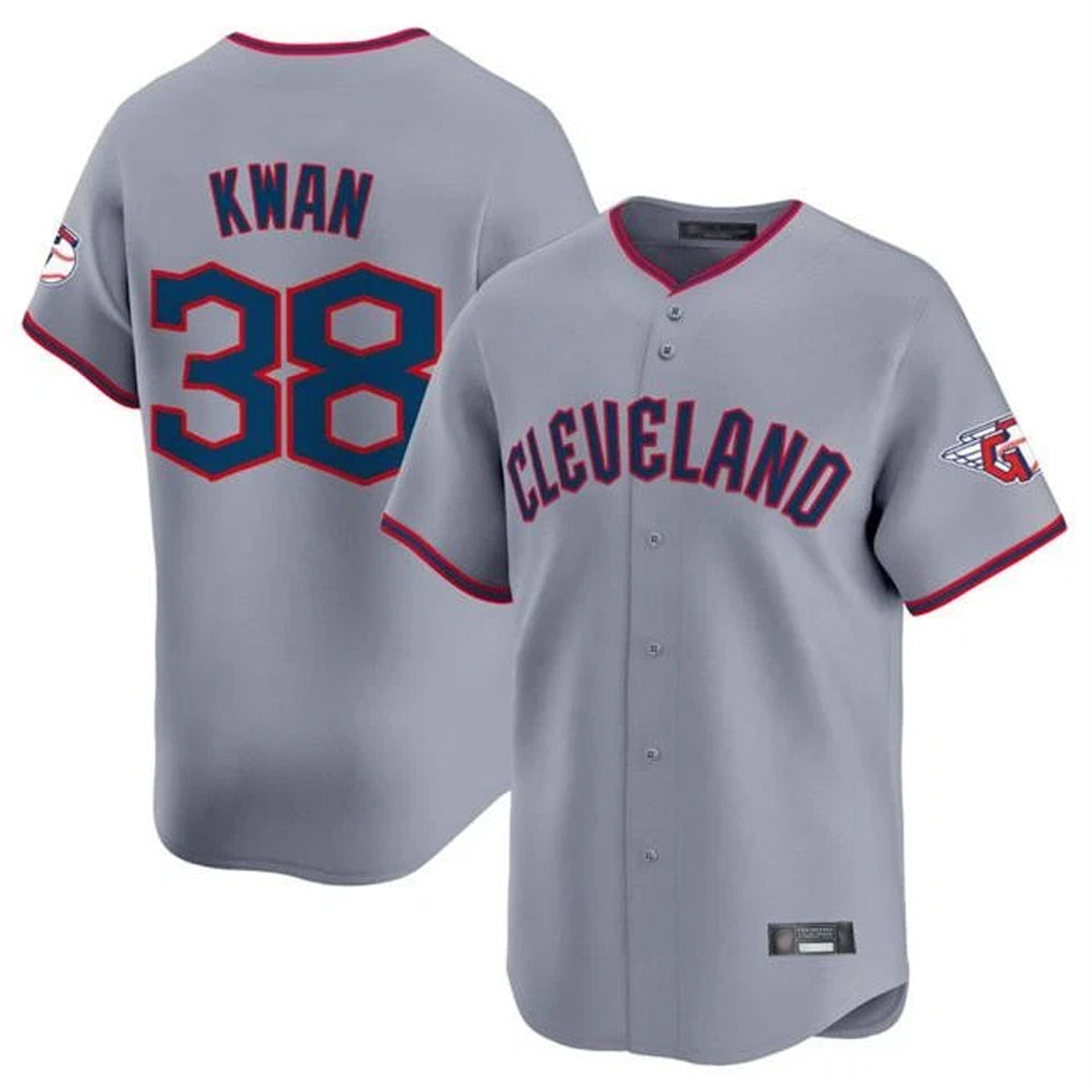 tocy C.Guardians #38 Steven Kwan Player Gray Road Limited Home Game Stitched Jerseys