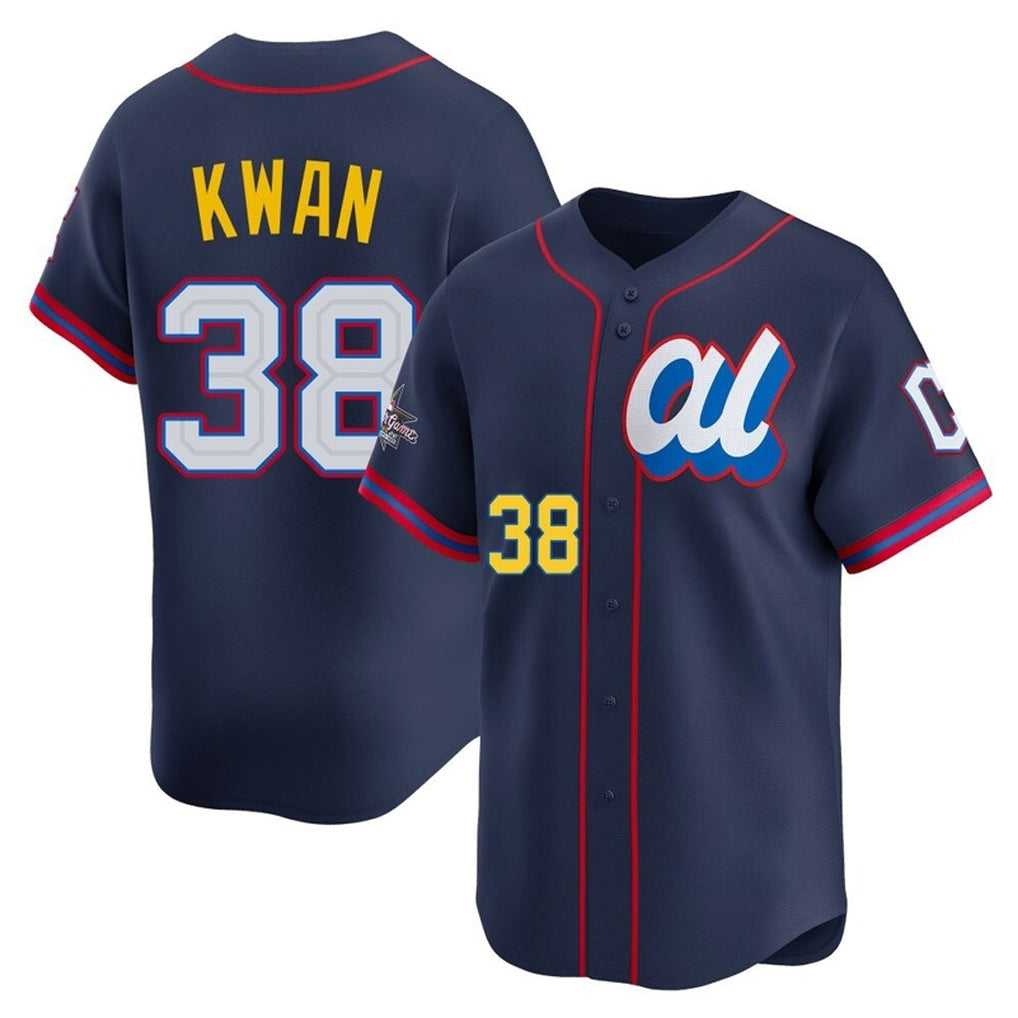 tocy C.Guardians #38 Steven Kwan Player Navy American League All-Star Edition Limited Home Stitched Jerseys
