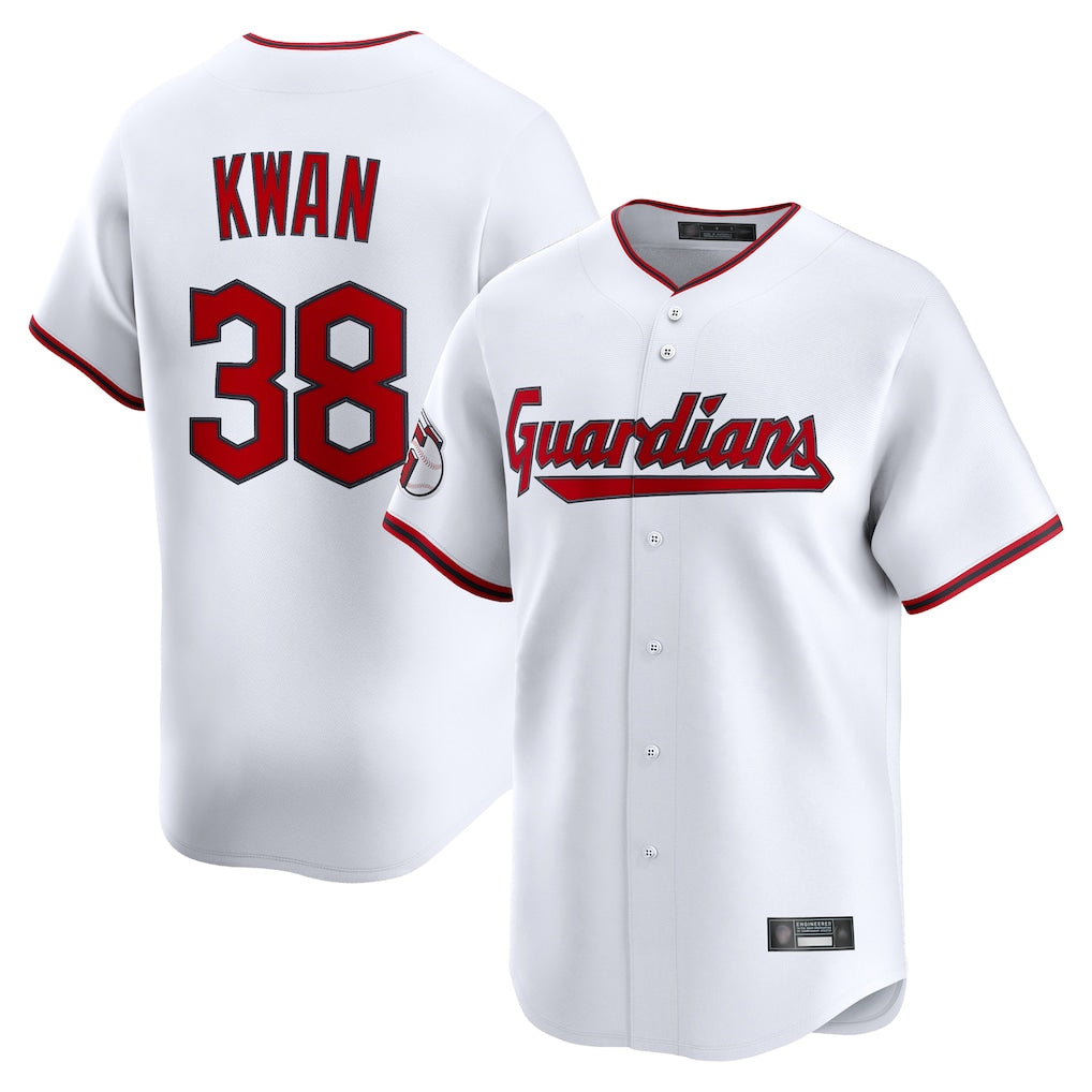 tocy C.Guardians #38 Steven Kwan Player White Limited Home Game Stitched Jerseys